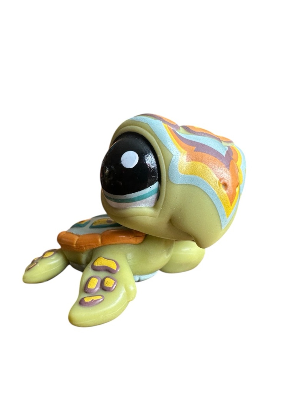 Littlest Pet Shop LPS #1836 Sea Turtle Colourful Green Orange Blue Hasbro 2009